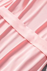 Kimono Satin in rosa mit Spiztendetails